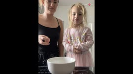 A giggling time follows when mother pranks her daughter with an egg *Adorable Reaction*