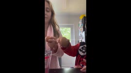 Toddler smiles adorably after his mother pranks him with an egg *Adorable Reaction*