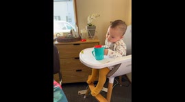Baby girl learns the meaning of 'REAL STRUGGLE' as she tries to stop herself from falling asleep