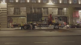 Huge £6 million Banksy artwork craned into new London exhibition in UK