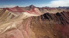 Peru - Rainbow Mountain, (Montaña de Siete Colores) Rare Relaxing 4k Drone Footage