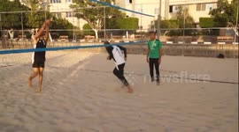 Gaza beach volleyball team chases dream at Hangzhou Games
