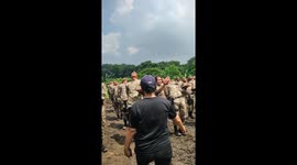 Heartwarming moment families are given 10 minutes to meet their soldier relatives