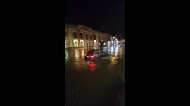 Xativa train station submerged: torrential rainfall transforms streets into rivers