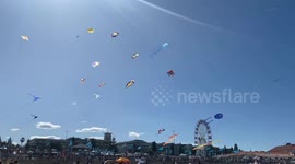 Kite lovers flock to Bondi Beach for Australia's annual kite festival