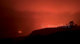 Night sky turns blood red over Kilauea volcano in Hawaii