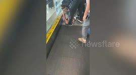 Airport travelator chews up passenger's shoe at Bangkok airport