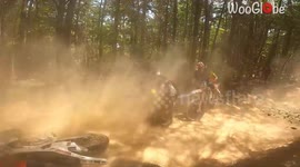 Little boy loses balance and crashes his dirt bike on the track *Epic Fail*