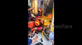 Firefighters rescue boy trapped in claw machine in China