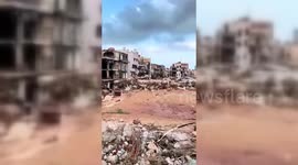 Footage of devastated Derna following floods in Libya