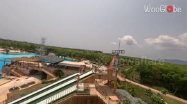 Man amazingly does a full body flip on a waterpark slide *Gymnastic Flips*