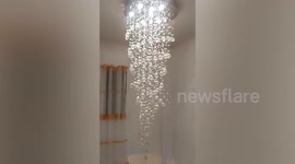 Chandelier shakes as magnitude 6.3 earthquake hits northern Philippines injuring five