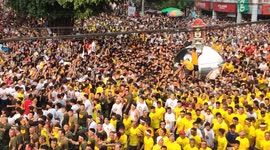 Thousands of devotees swarm streets for yearly religious procession in the Philippines