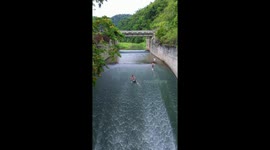 Huge unguarded dam has became a hidden waterpark for locals in the Philippines