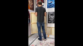 'Symmetry in Motion' - Artist flexes cutting-edge skills with a 
SURREAL palette knife acrylic artwork