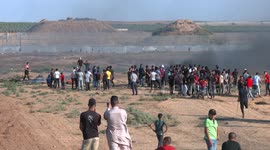 Clashes erupt between Palestinian demonstrators and Israeli army on eastern border of Gaza