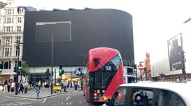 The lights go out in Piccadilly Circus - the famous landmark shows no adverts