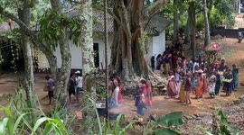 Every year they do this ceremony at every Hindu temple in Sri Lanka. They worshiped some kind of gods with the Perera.