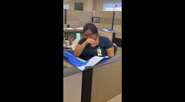 Woman overwhelmed with tears of joy after kindhearted coworkers assemble to throw her a surprise baby shower