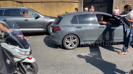 Angry motorists drive through Extinction Rebellion protest in central London