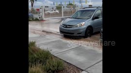 Flooding Outside Las Vegas Apartments