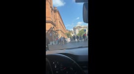 Pedestrians Picnic On Lowerable Barriers