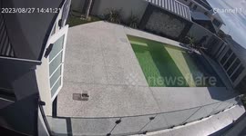 Man Falls Into Pool While Trying  to Clean It
