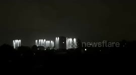 Powerful lighting storm illuminates skies as east London sleeps