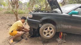 DIY fanatic converts scrap cars into EV with 48-volt battery pack
