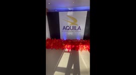 Couple has amazing airport-themed welcome hall for their wedding