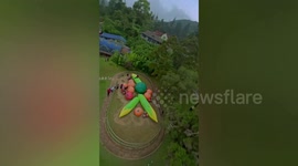 Photographer crashes his drone into water in Malaysia