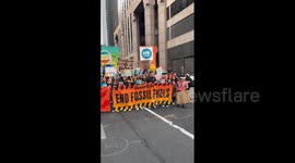 US: Tens Of Thousands March In NYC To Protest Against Fossil Fuels
