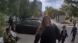 Man detonates stun grenade near children in shocking moment captured on intercom cam