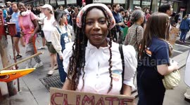 Interview with Climate March Protestor during Protest , NYC