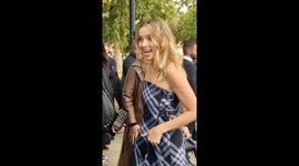 Jodie Comer arrives for the Burberry show during London Fashion Week