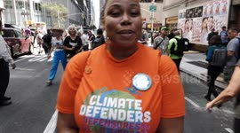 Interview with Climate March Protestor during  Protest , NYC