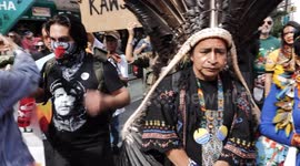 Some Indigenous Groups March during Climate March Protest, NYC