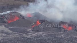 Kilauea's Summit Caldera Erupts With Spectacular Displays in Hawaii, USA