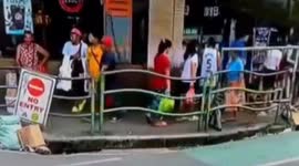 Pedestrian, 58, survives being hit on the head by falling concrete