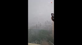 Spine-chilling footage from 9th floor shows INTENSE STORM wreaking havoc in Palma Nova