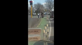 Biker Gets His Helmet Cleaned