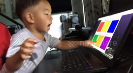 Baby reels off colours but gets hilariously stuck on green