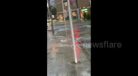 Streets submerged as flash flooding hits Tokyo following intense rainfall