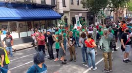 Chants at March to End Fossil Fuels in New York, NY, USA