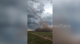 Huge landspout touches down in rural Kansas after heavy storms