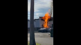 Propane tanks on fire at restaurant next to children’s day care.