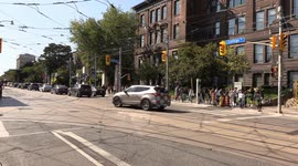 Signs of support for LGTBQ students on campus in light of anti gay and trans protests in Toronto