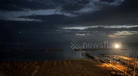 Sunrise in Italy at Rimini: beach, sea and time-lapse to enjoy.