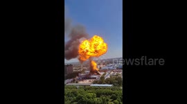 Massive fireball skyrockets following factory blast in northern China