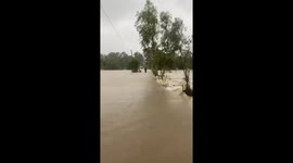 Hero locals rescue stranded man clinging to tree during floods in Thailand
